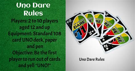 rules for uno dare|The UNO Dare Rules And Cards